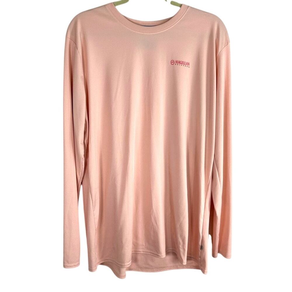 Magellan Outdoors Women XXL Tech Shirt Light Pink Snake Print Sleeve Angler Fit
